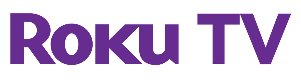 RokuTV logo purple white